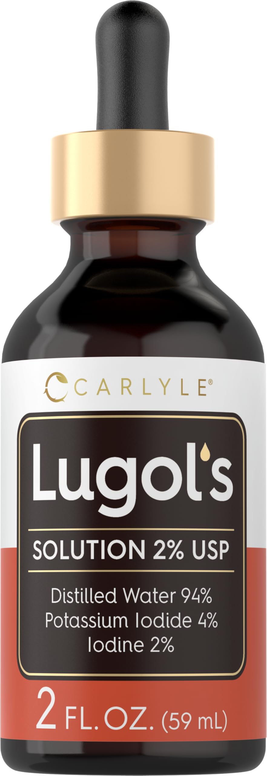 Carlyle Lugols Iodine 2 Percent 2 fl oz | Potassium Iodide and Iodine Solution 2% Liquid Drops